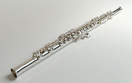 Flute Harmony Symphony On White Background..の素材