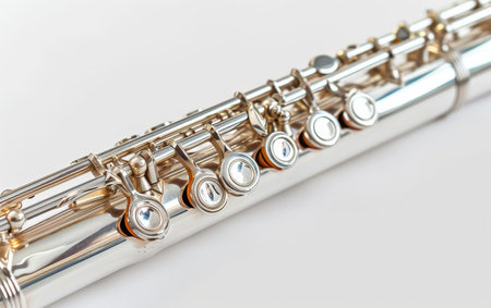 Flute Harmony On White Background..の素材