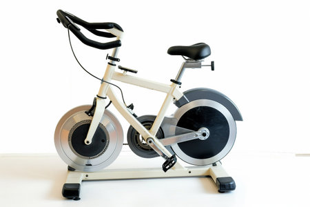 Exercise Bike On White Background..の素材