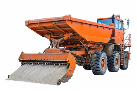 Gravel Spreader On White Background..の素材