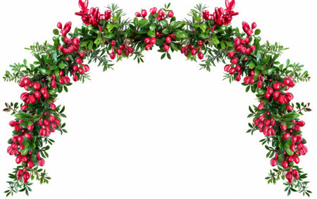 Garland Elegance On White Background..の素材