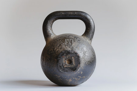 Kettle bell Workout On White Background..の素材