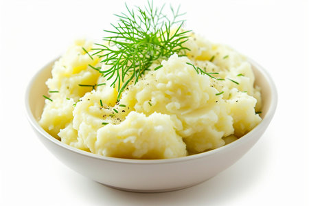 Chronicles of Mashed Potatoes On White Background..の素材
