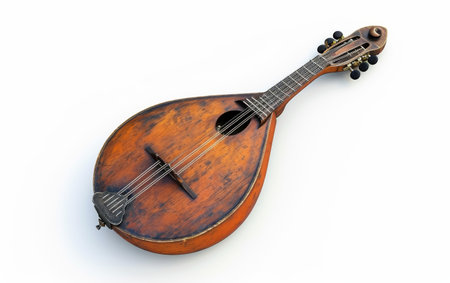 Mandolin Serenade On White Background..の素材