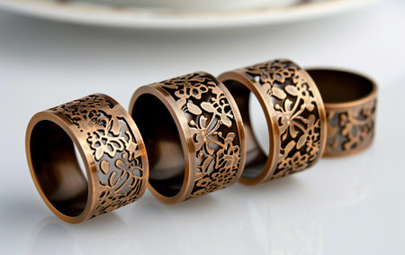 Napkin Rings On White Background..の素材
