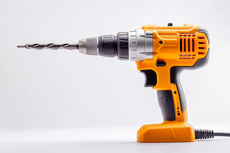 Drill Unveiled On White Background..の素材