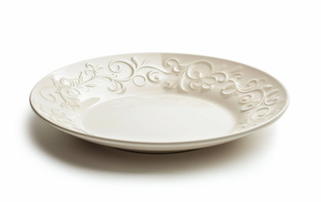 Plate for a Stylish Table On White Background..の素材