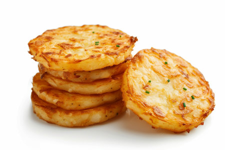 Potato Galettes On White Background..の素材