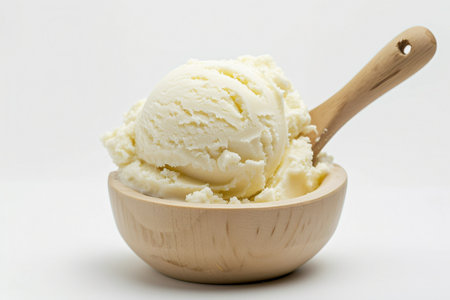 Potato Ice Cream On White Background..の素材