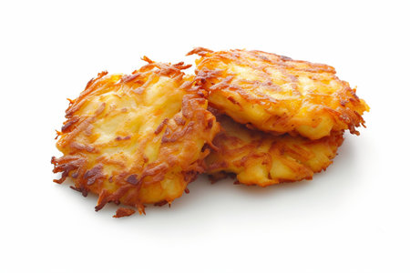 Potato Latkes On White Background..の素材