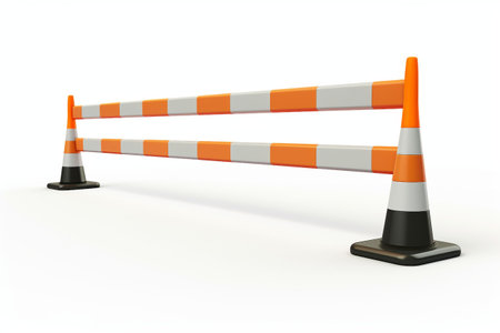 Chronicles of Road Barrier On White Background..の素材