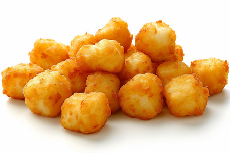 Potato Tots On White Background..の素材