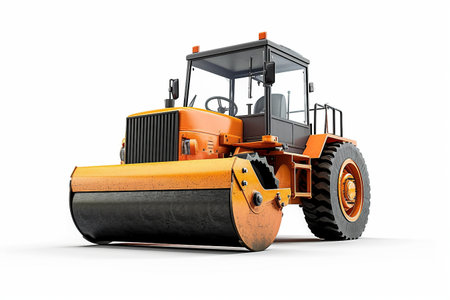 Road Roller On White Background..の素材