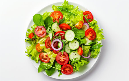 Salad Plate On White Background..の素材