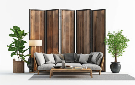 Room Divider Elegance On White Background..の素材