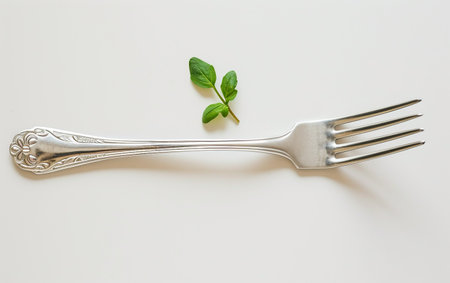 Salad Fork On White Background..の素材