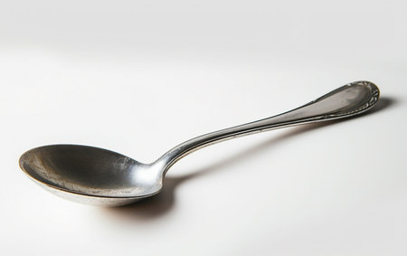 Soup Spoon for a Stylish Table On White Background..の素材