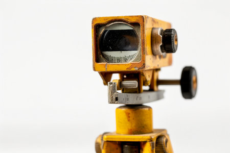 Chronicles of Surveyor's Level On White Background..の素材