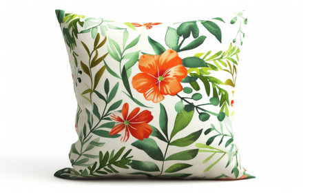 Throw Pillow Elegance On White Background..の素材