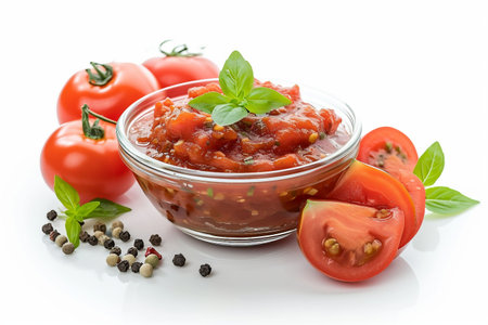 Tomato Chutney On White Background..の素材