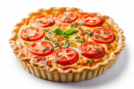 omato Quiche On White Background..の素材