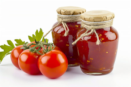 Tomato Marmalade On White Background..の素材