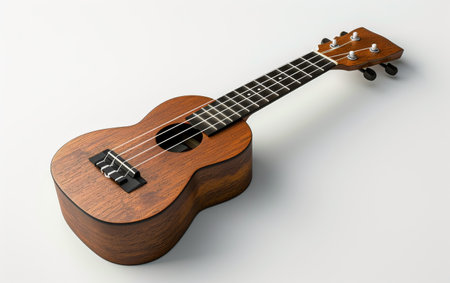 Ukulele Harmony Elegance On White Background..の素材