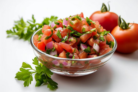 omato Salsa Unveiled On White Background..の素材