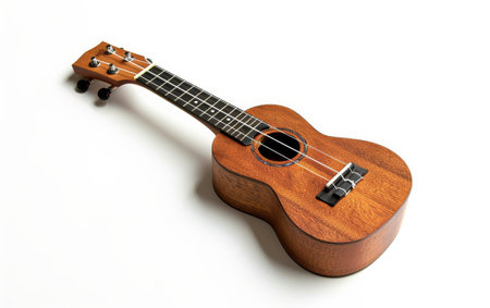 Ukulele Elegance On White Background..の素材