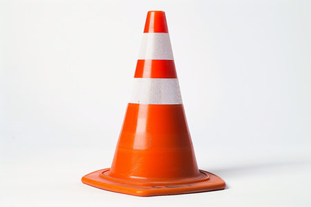 Traffic Cone Unveiled On White Background..の素材