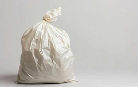 Minimalist White Trash Liner On White Background..の素材