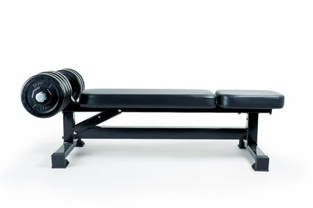 Bench Workout On White Background..の素材