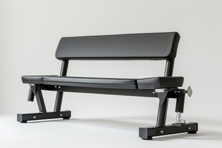 Weight Bench Workout On White Background..の素材