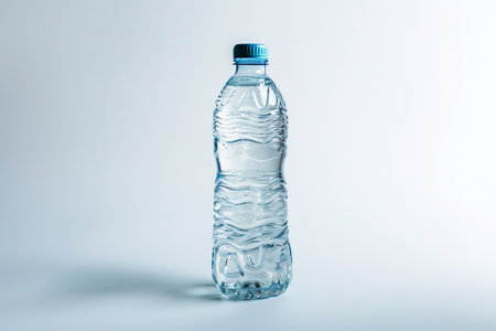 Water Bottle in Motion On White Background..の素材