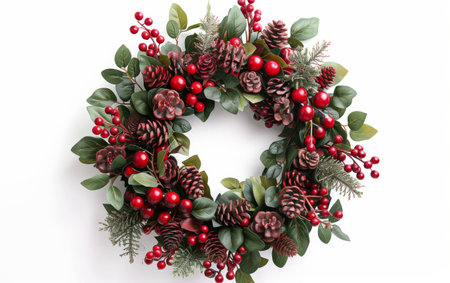 Wreath Elegance On White Background..の素材