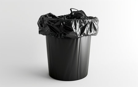 Minimalist White Trash Liner On White Background..の素材