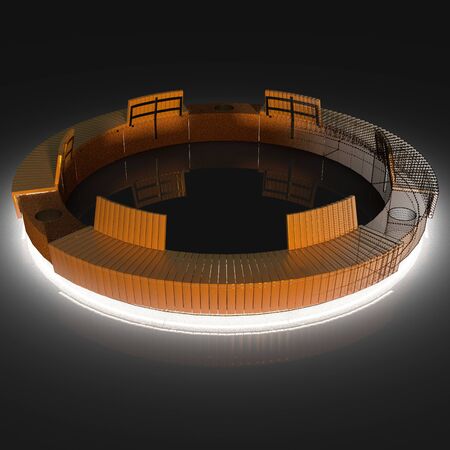 3D illustration Tempo neo complex bench for squares and parks.の写真素材