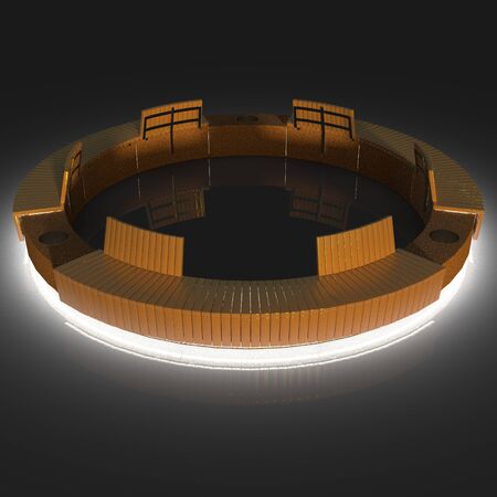 3D illustration Tempo neo complex bench for squares and parks.の写真素材