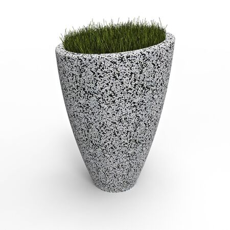 Floral vase of marble crumb Diora 3d renderの写真素材
