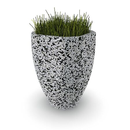 Floral vase of marble crumb Quartiny 3d renderの写真素材