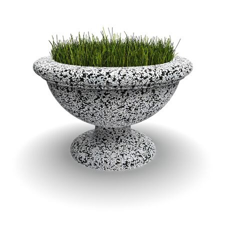 Floral vase of marble crumb Lamella 3d renderの写真素材