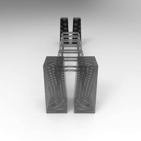 3d image of Bicycle Parking Rimini side view 8の写真素材