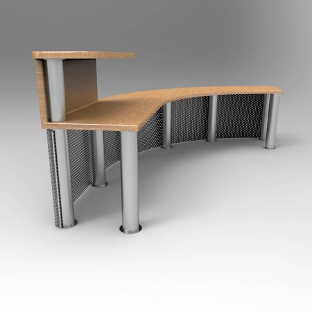 3d image of Reception Long Deskの写真素材