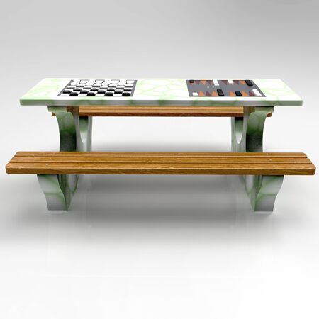 3D image chess table for outdoorの写真素材