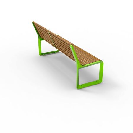 3D image of Park benches on a light background. Wooden, metal, stone and concrete small architectural forms. Use these photos in your advertising campaigns to attract a lot of interest.の写真素材