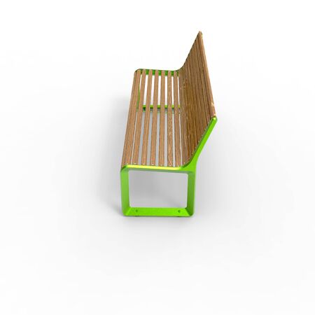 3D image of Park benches on a light background. Wooden, metal, stone and concrete small architectural forms. Use these photos in your advertising campaigns to attract a lot of interest.の写真素材