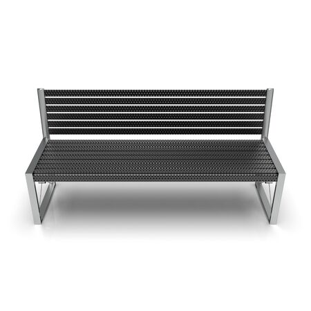 3D image street bench. Metal and wooden. Sketch Isometricの写真素材