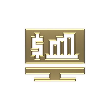3d image of the money icon goldの写真素材