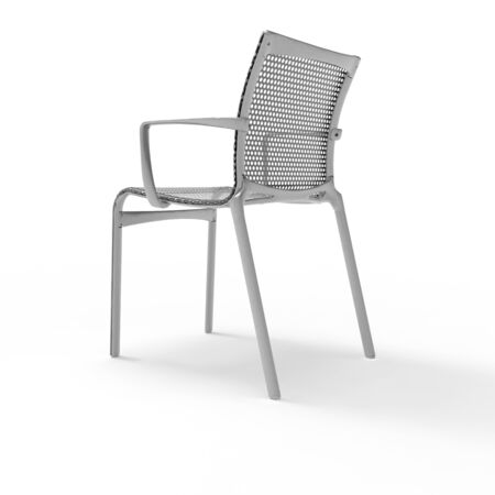 3d render image of a perforated metal office chair 07の写真素材