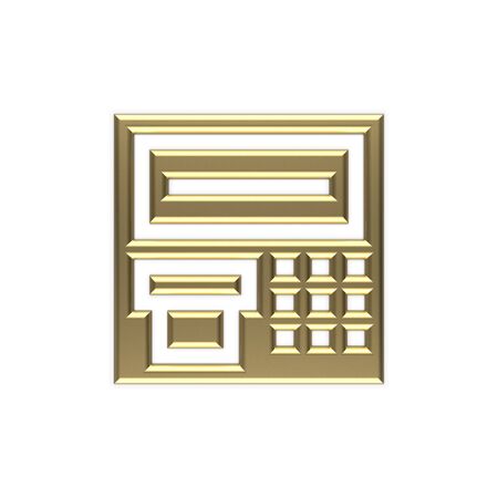 3d image of the money icon gold 02の写真素材